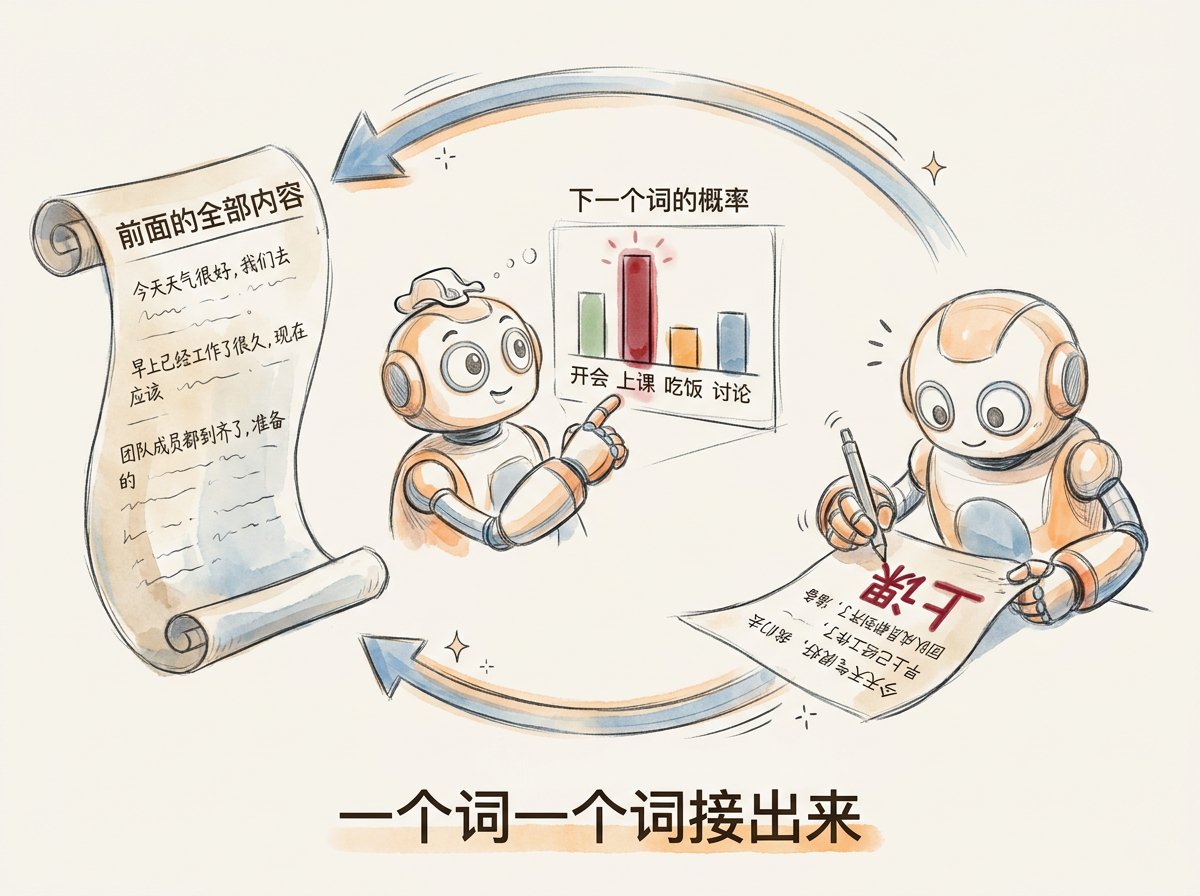 一个词一个词接出来