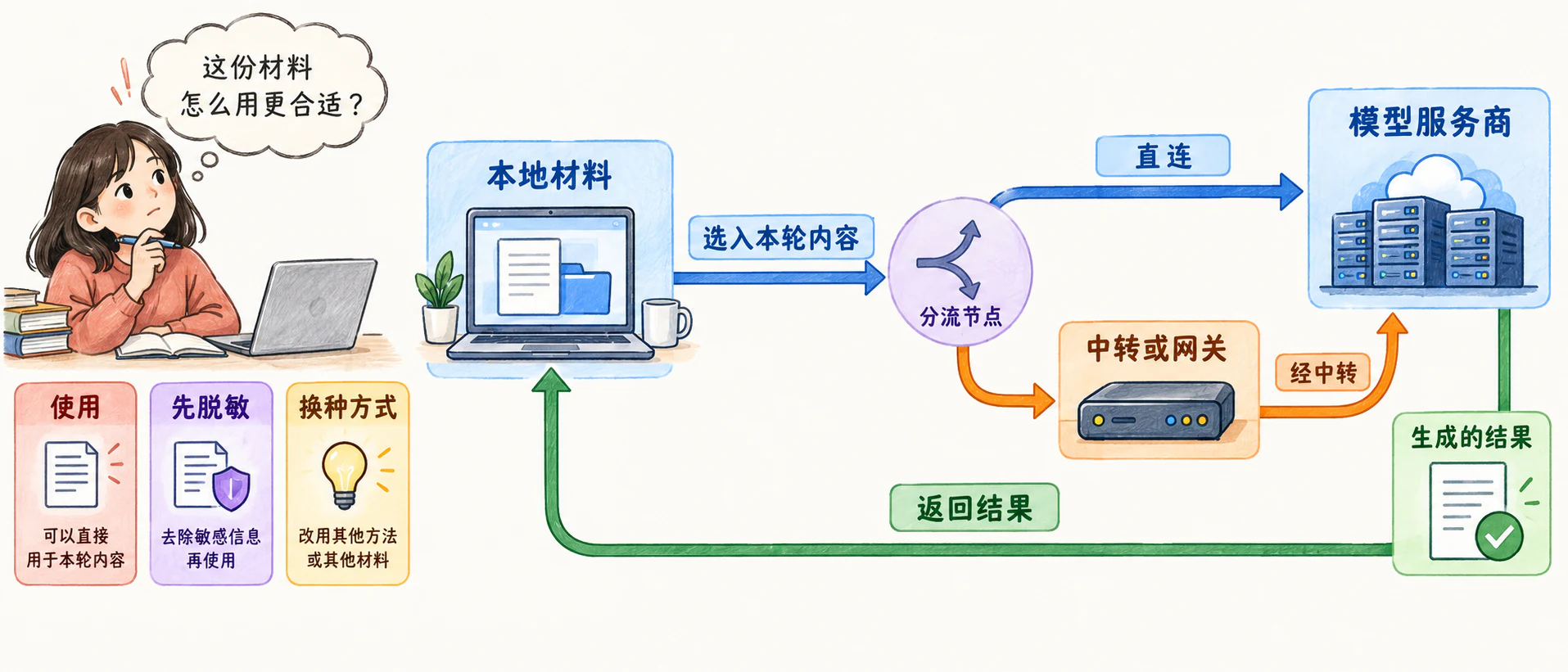 敏感数据会发给谁，由你决定是否使用的信息图