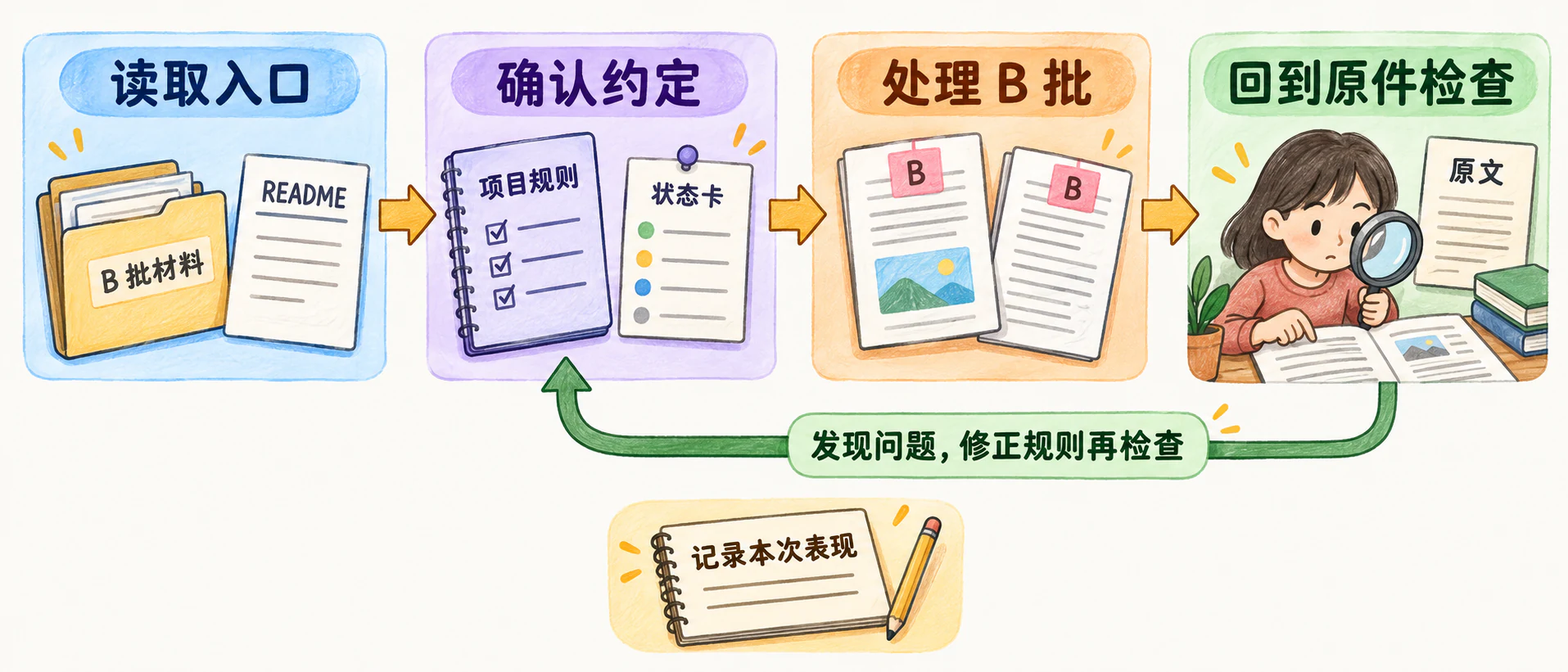 换一批材料，再检查一次的信息图